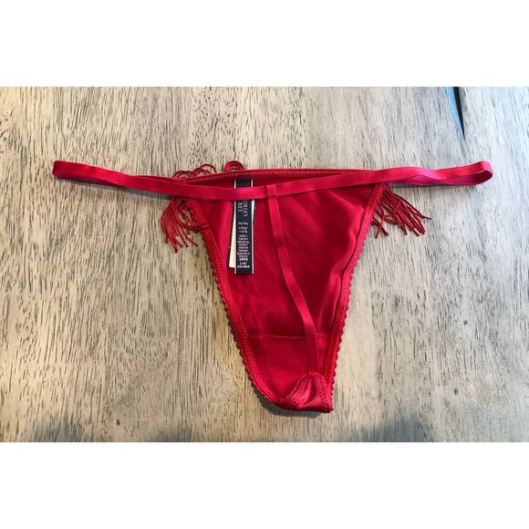 Victoria's Secret Sexy Red V-String Fringe Rhinestone Panty - L - Picture 4 of 5